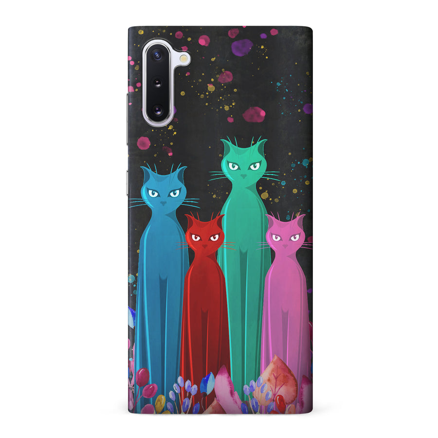 Samsung Galaxy Note 10 Cosmic Cats in Vibrant Colors Space Design Cat Phone Case