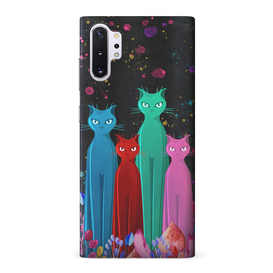 Samsung Galaxy Note 10 Plus Cosmic Cats in Vibrant Colors Space Design Cat Phone Case