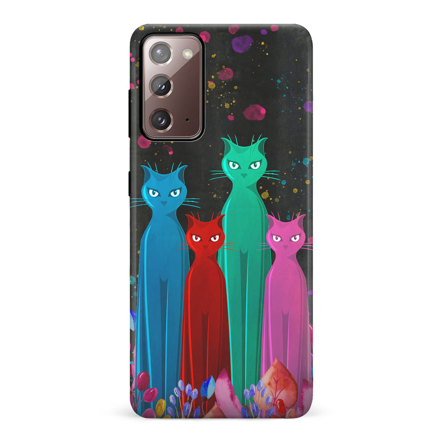 Samsung Galaxy Note 20 Cosmic Cats in Vibrant Colors Space Design Cat Phone Case