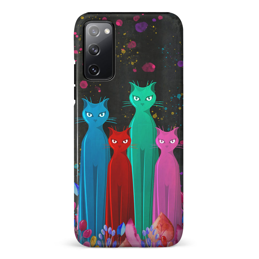 Samsung Galaxy S20 FE Cosmic Cats in Vibrant Colors Space Design Cat Phone Case