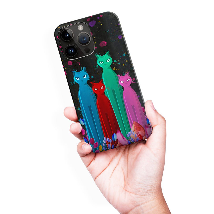 Cosmic Cats in Vibrant Colors Space Design Cat Phone Case