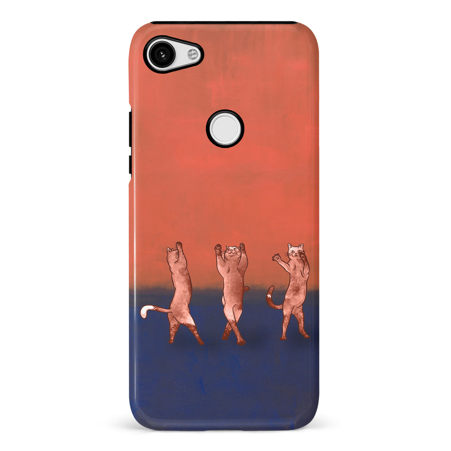 Google Pixel 3 XL Dancing Rothko Cats on Sunset Gradient Background Cat Phone Case