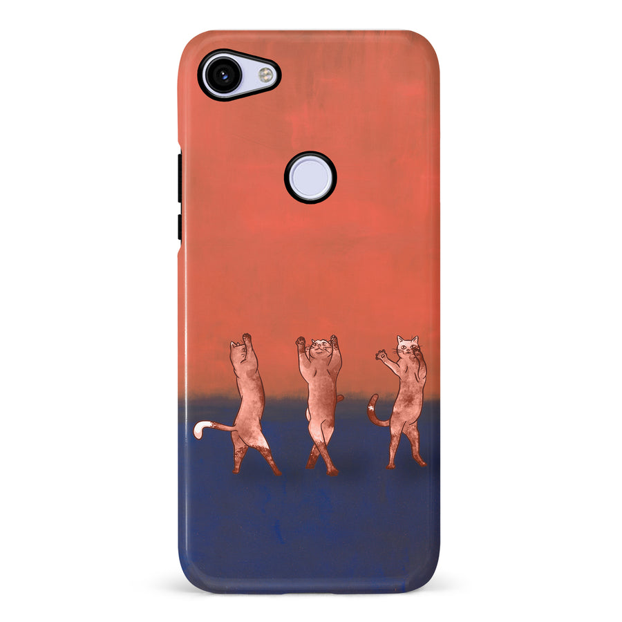 Google Pixel 3A Dancing Rothko Cats on Sunset Gradient Background Cat Phone Case