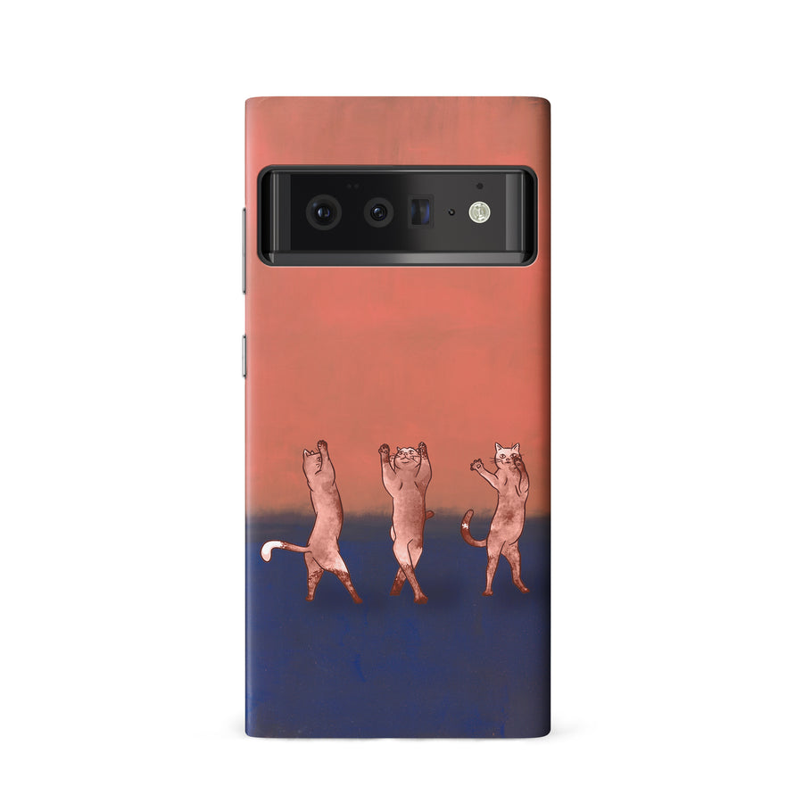 Dancing Rothko Cats on Sunset Gradient Background Cat Phone Case