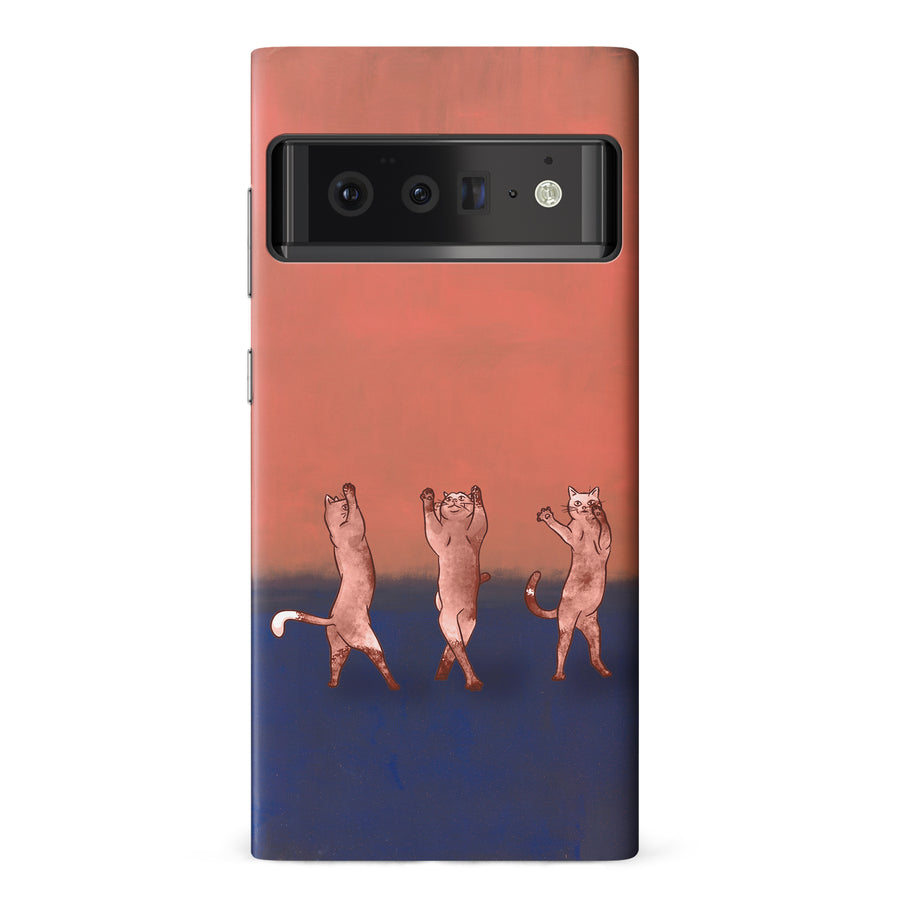 Dancing Rothko Cats on Sunset Gradient Background Cat Phone Case