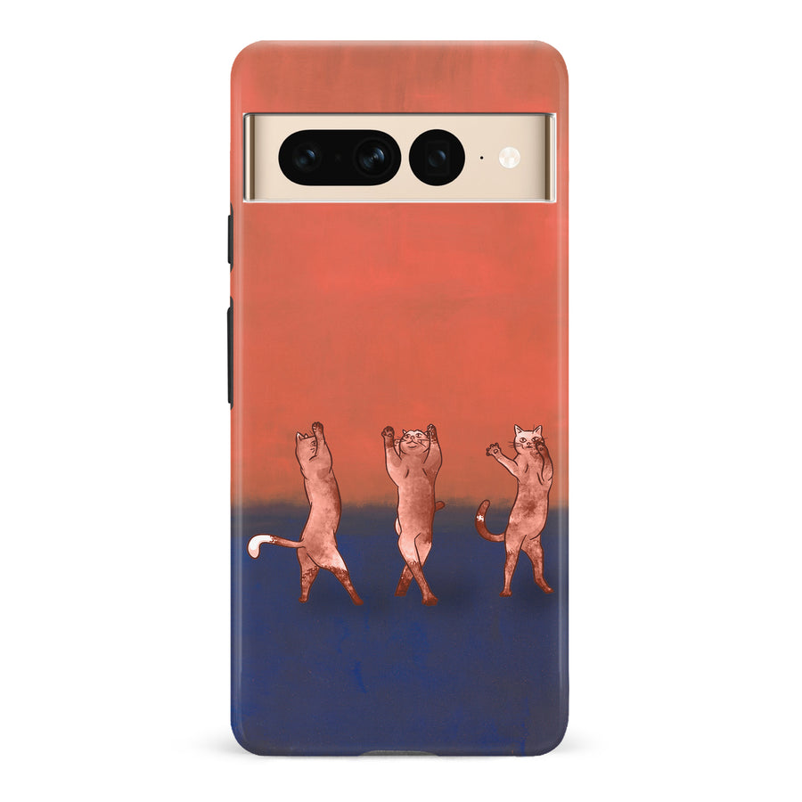 Dancing Rothko Cats on Sunset Gradient Background Cat Phone Case