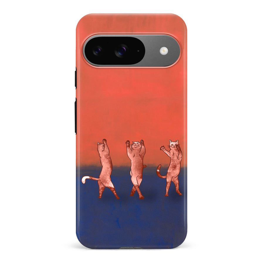 Dancing Rothko Cats on Sunset Gradient Background Cat Phone Case