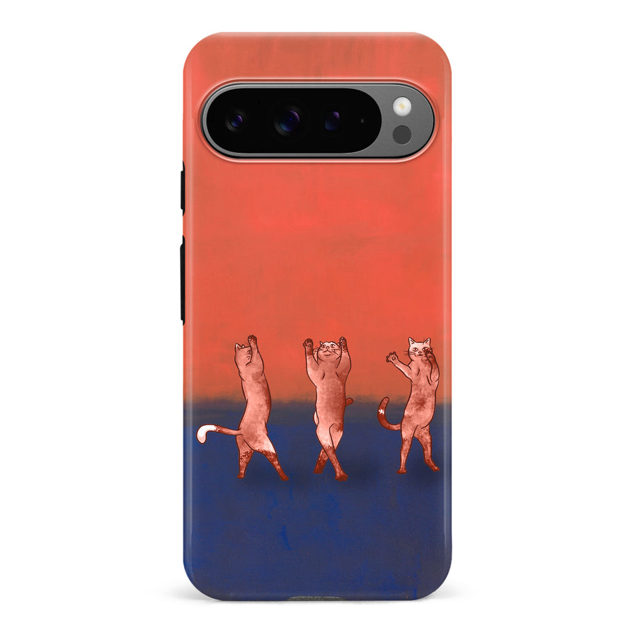 Dancing Rothko Cats on Sunset Gradient Background Cat Phone Case