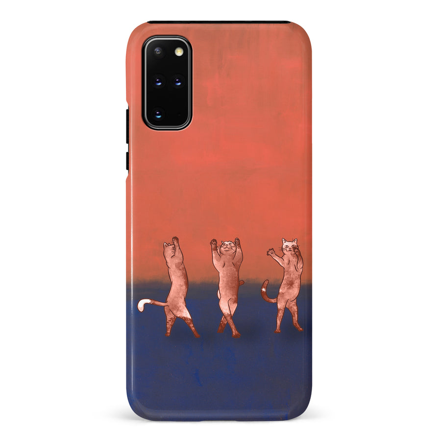 Samsung Galaxy S20 Plus Dancing Rothko Cats on Sunset Gradient Background Cat Phone Case