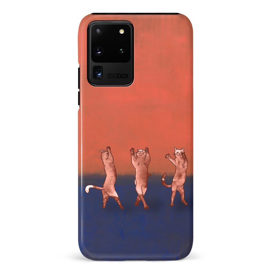 Samsung Galaxy S20 Ultra Dancing Rothko Cats on Sunset Gradient Background Cat Phone Case