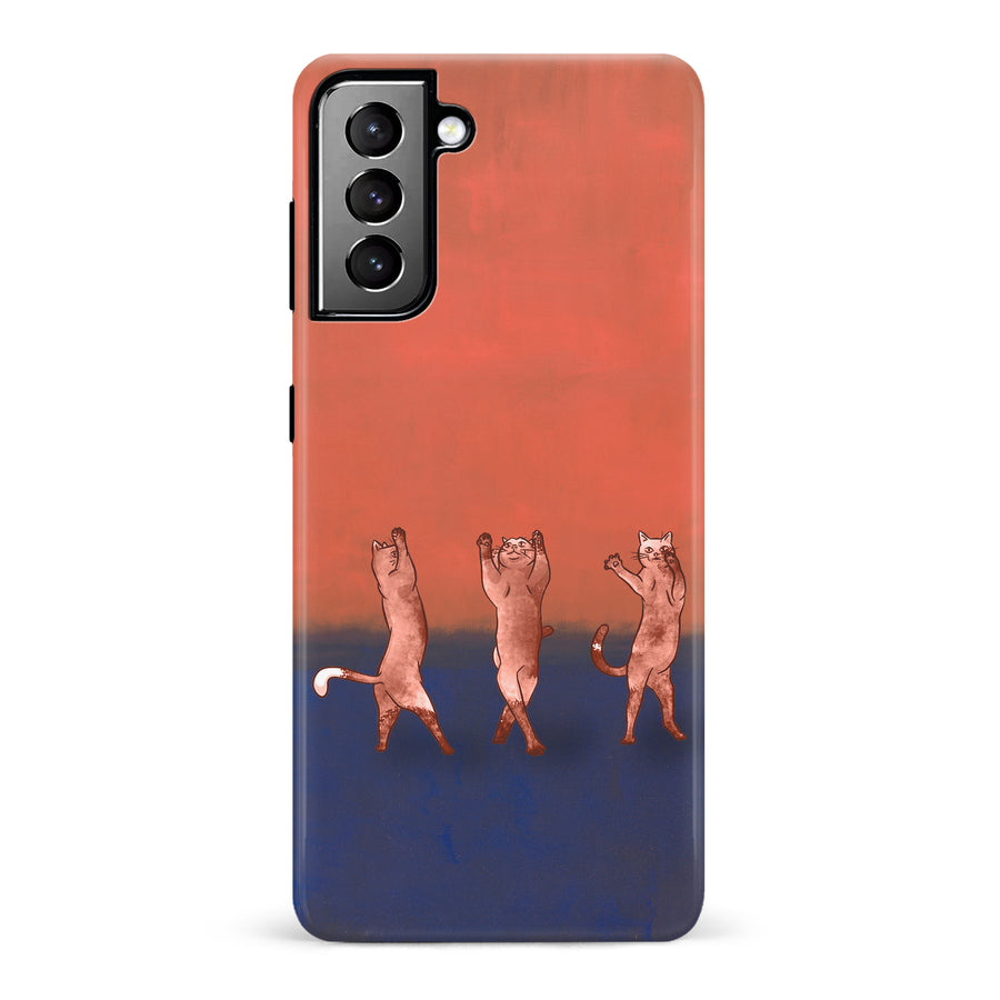 Dancing Rothko Cats on Sunset Gradient Background Cat Phone Case