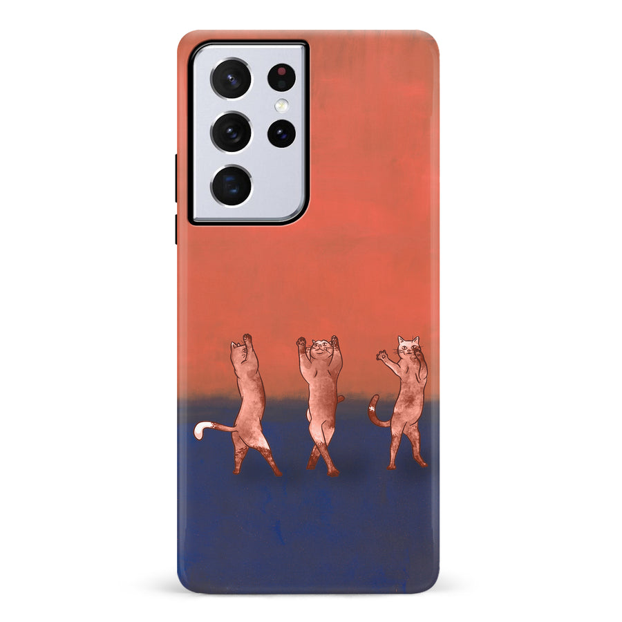 Dancing Rothko Cats on Sunset Gradient Background Cat Phone Case