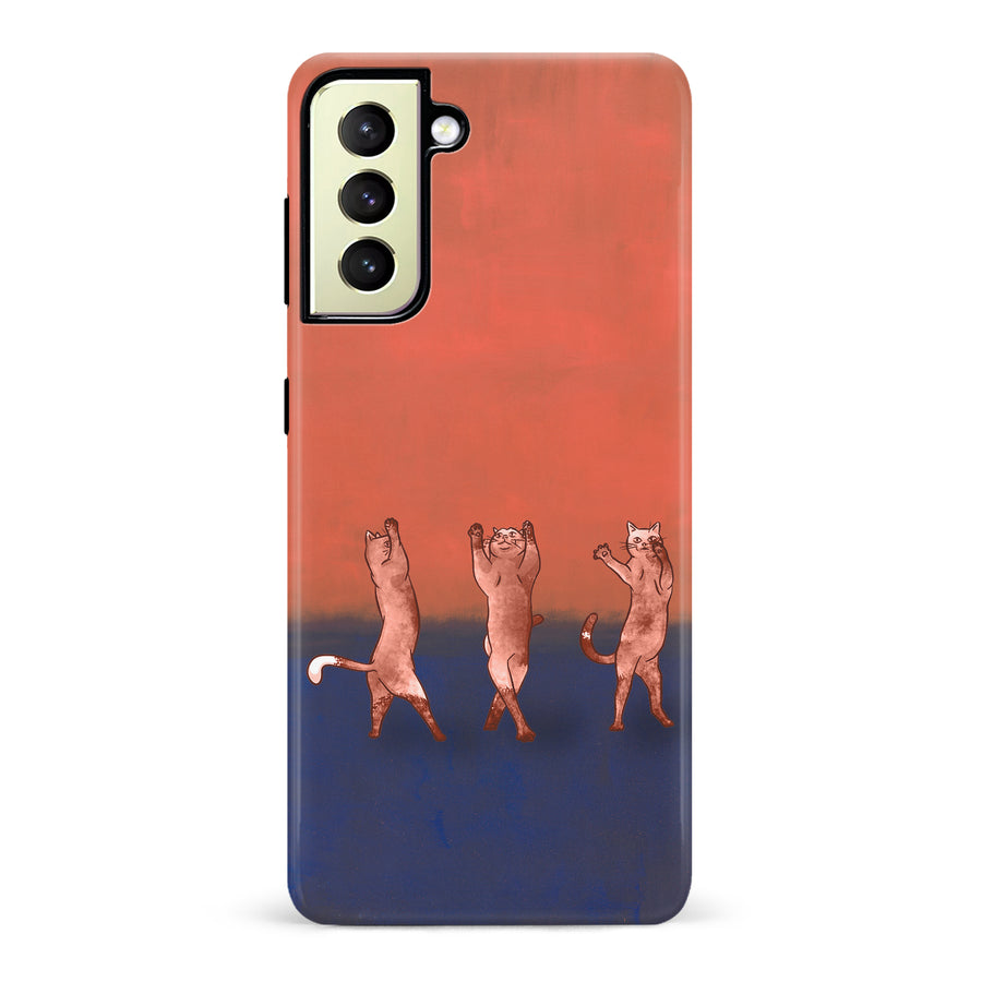 Dancing Rothko Cats on Sunset Gradient Background Cat Phone Case