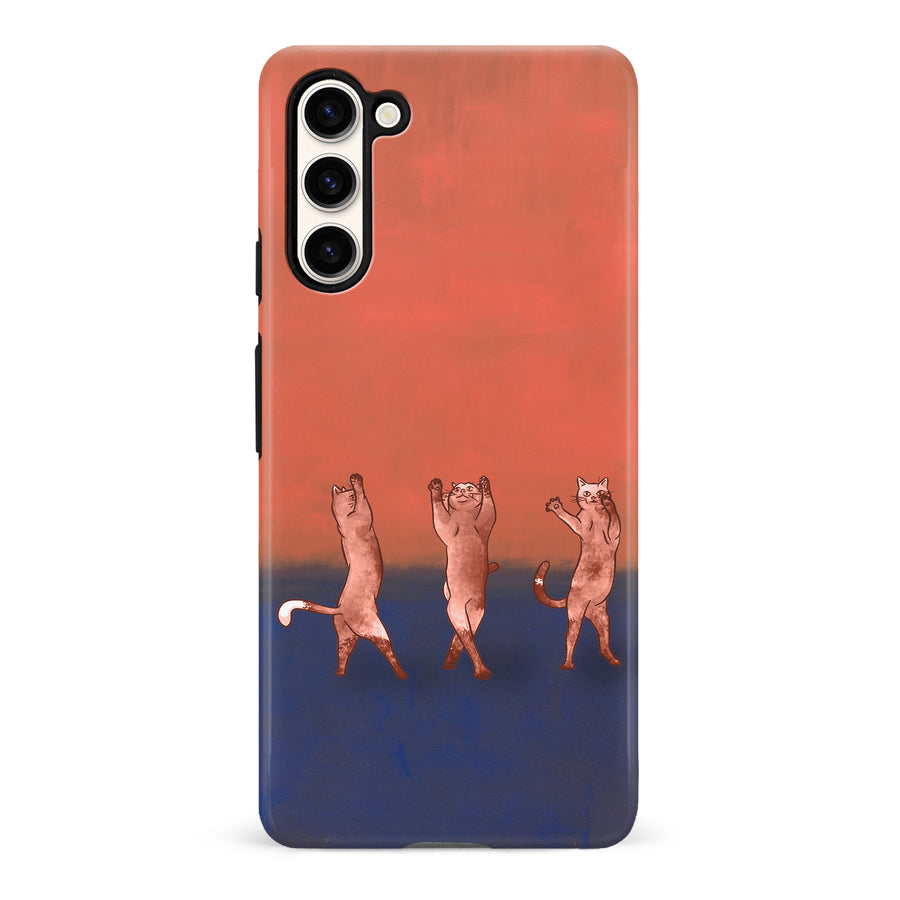 Dancing Rothko Cats on Sunset Gradient Background Cat Phone Case