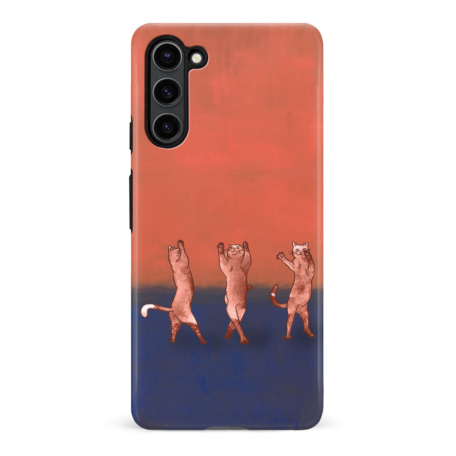 Dancing Rothko Cats on Sunset Gradient Background Cat Phone Case