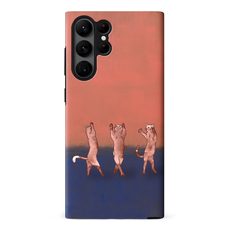 Dancing Rothko Cats on Sunset Gradient Background Cat Phone Case