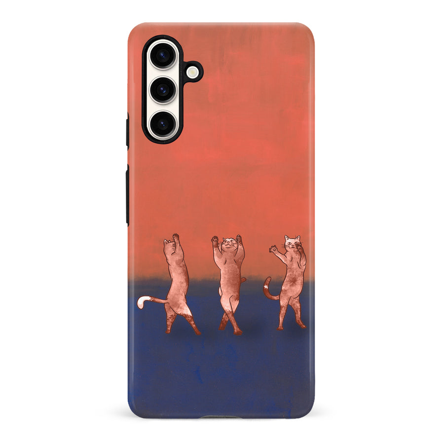 Samsung Galaxy S23 FE Dancing Rothko Cats on Sunset Gradient Background Cat Phone Case