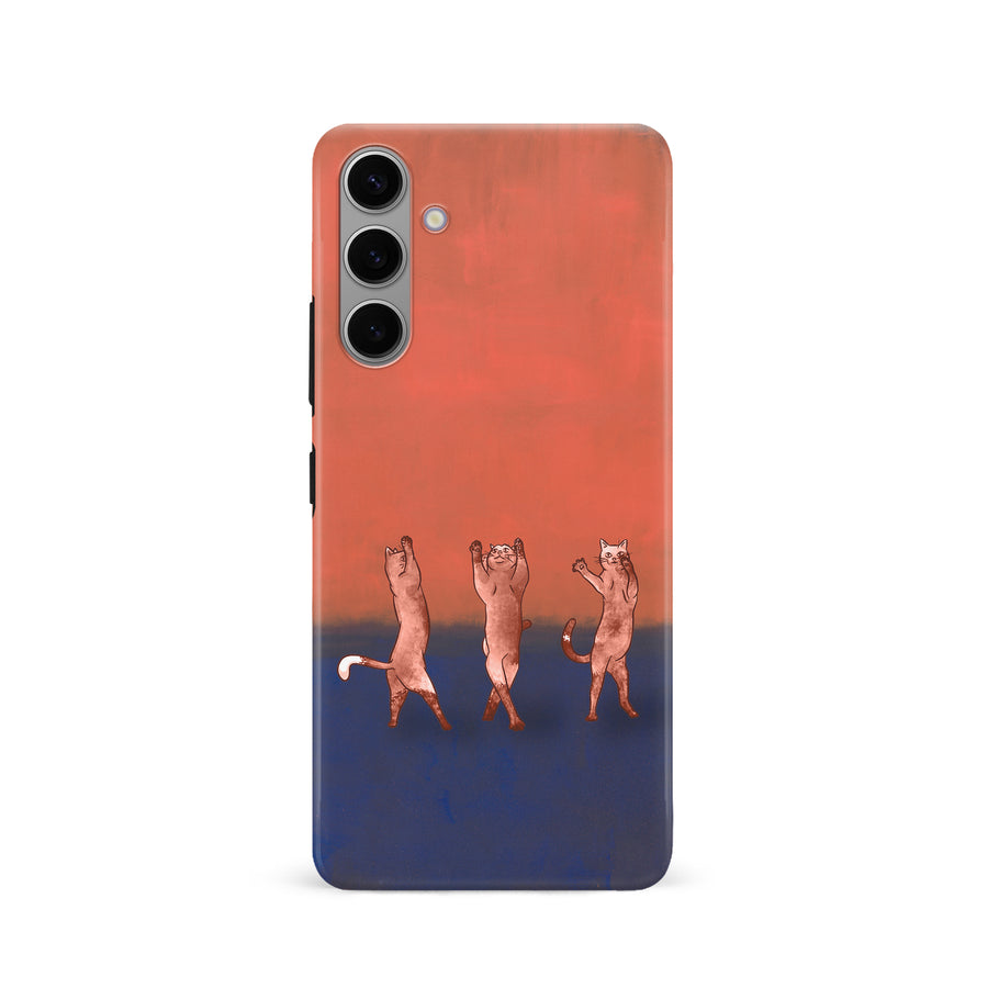 Dancing Rothko Cats on Sunset Gradient Background Cat Phone Case