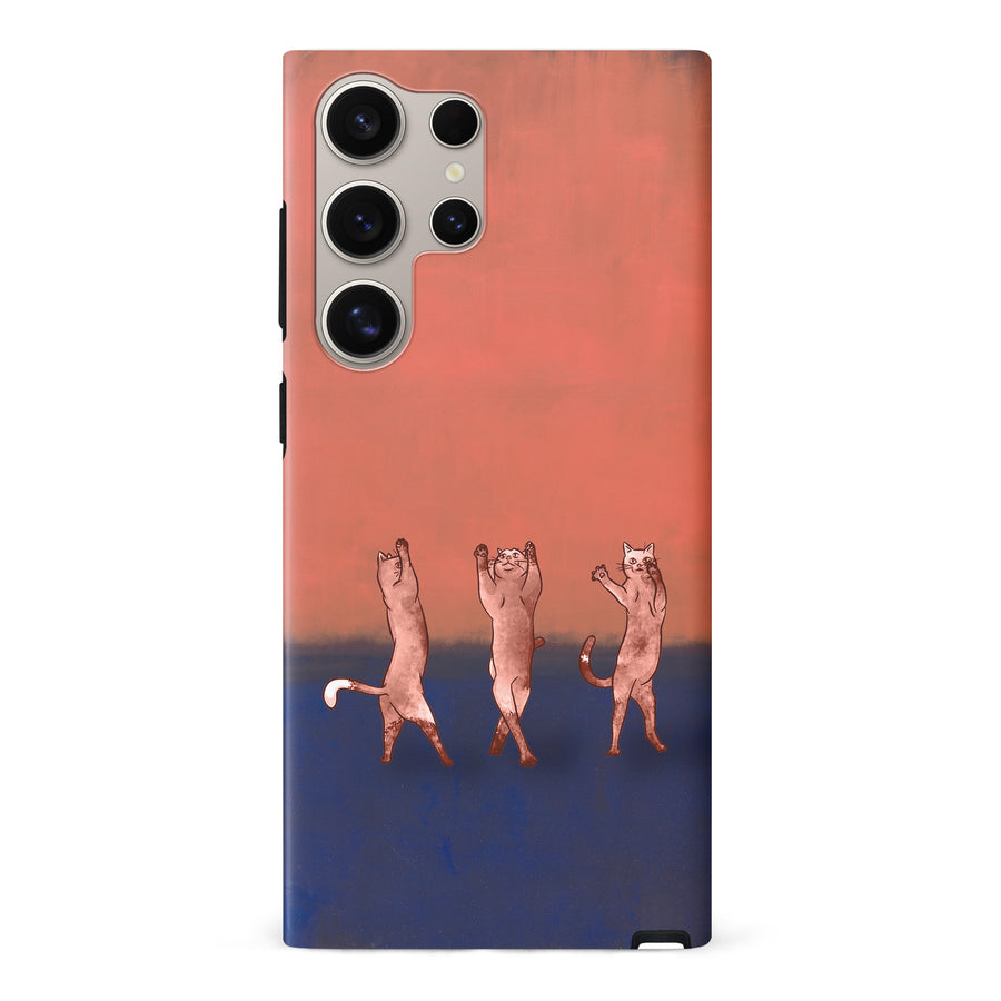 Dancing Rothko Cats on Sunset Gradient Background Cat Phone Case