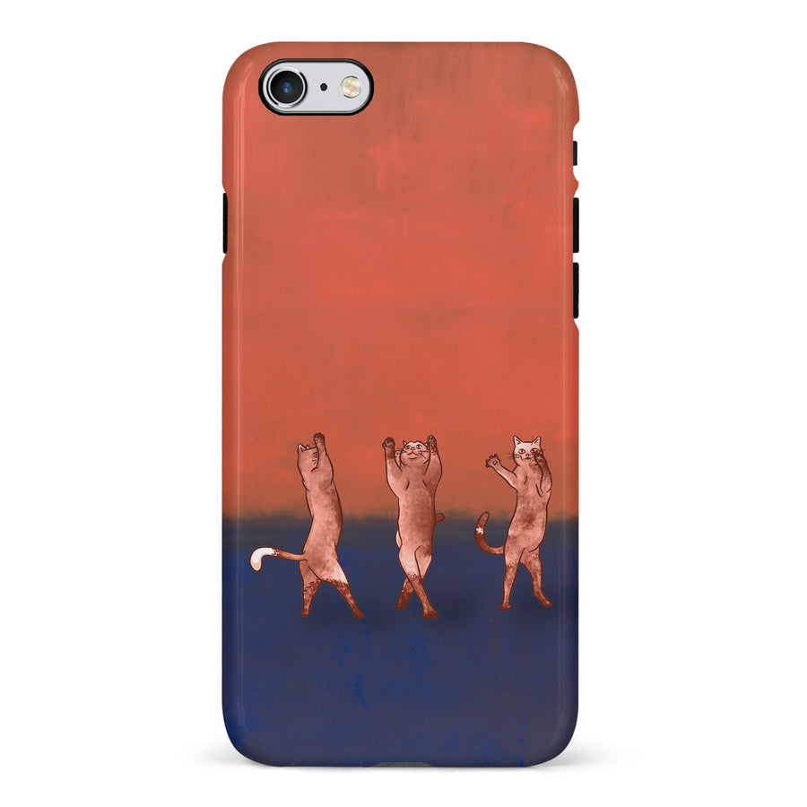 Dancing Rothko Cats on Sunset Gradient Background Cat Phone Case