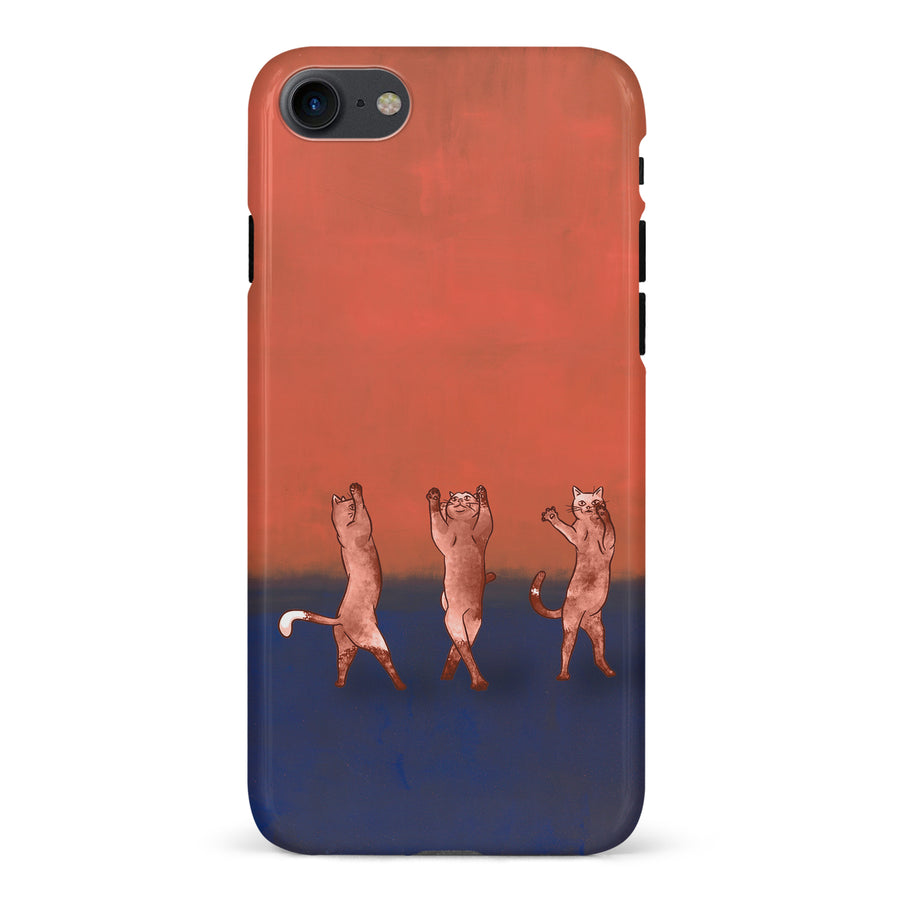 Dancing Rothko Cats on Sunset Gradient Background Cat Phone Case