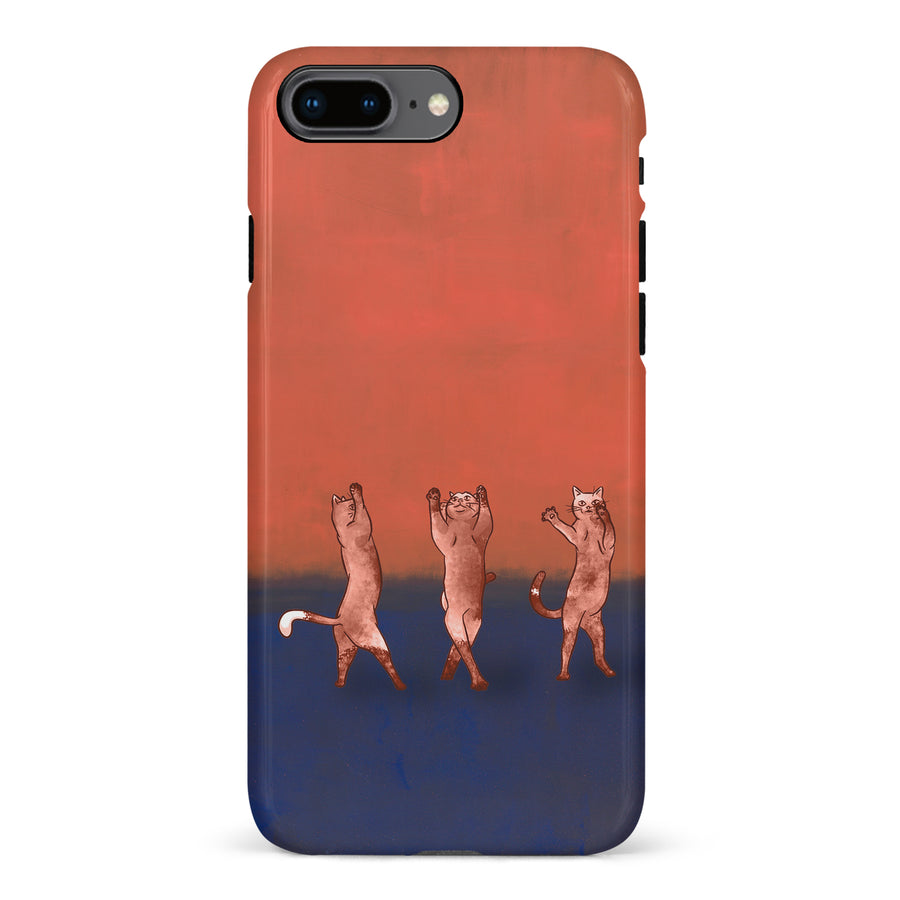 iPhone 8 Plus Dancing Rothko Cats on Sunset Gradient Background Cat Phone Case