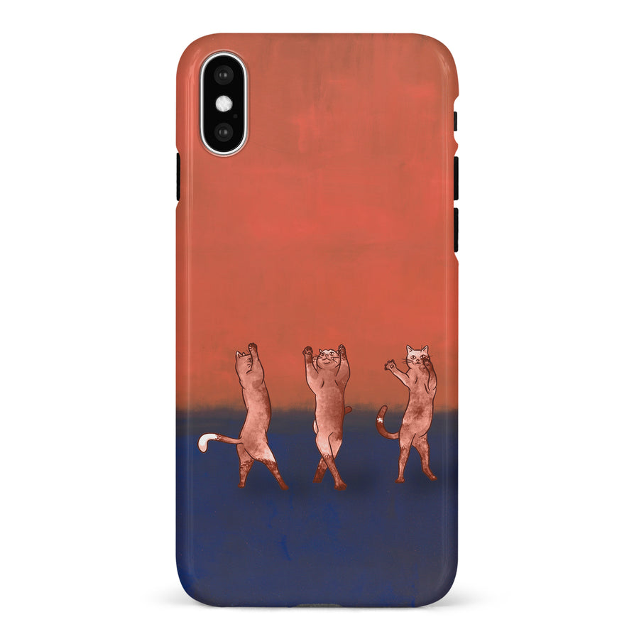 iPhone X/XS Dancing Rothko Cats on Sunset Gradient Background Cat Phone Case