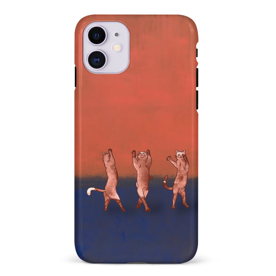 Dancing Rothko Cats on Sunset Gradient Background Cat Phone Case