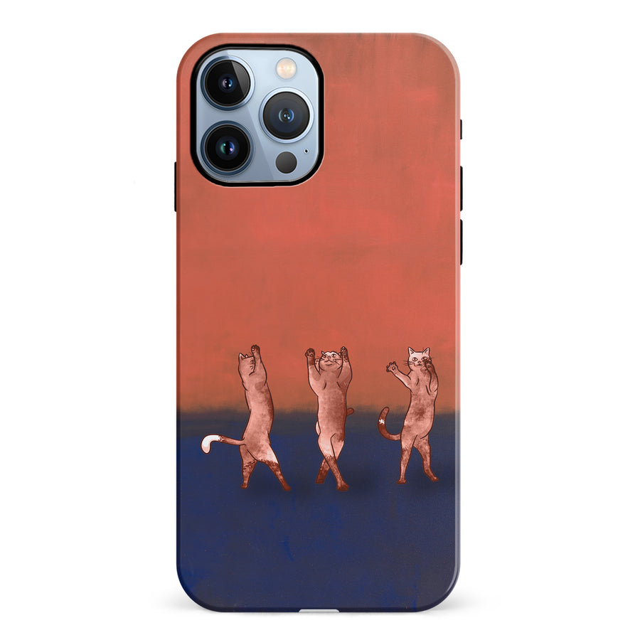 Dancing Rothko Cats on Sunset Gradient Background Cat Phone Case