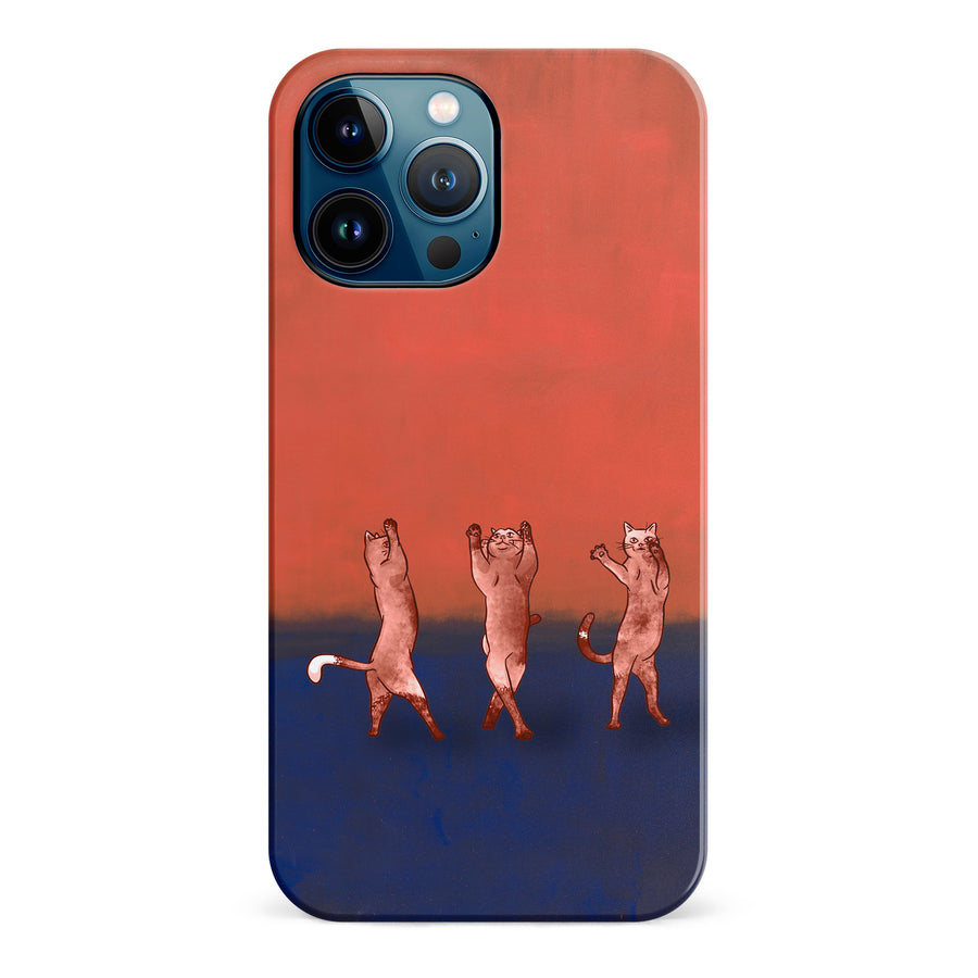 iPhone 12 Pro Max Dancing Rothko Cats on Sunset Gradient Background Cat Phone Case