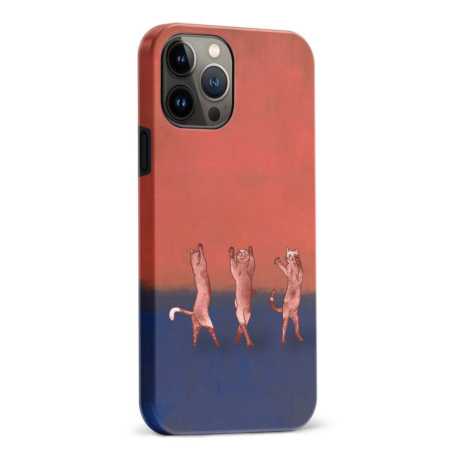 iPhone 13 Pro Max Dancing Rothko Cats on Sunset Gradient Background Cat Phone Case