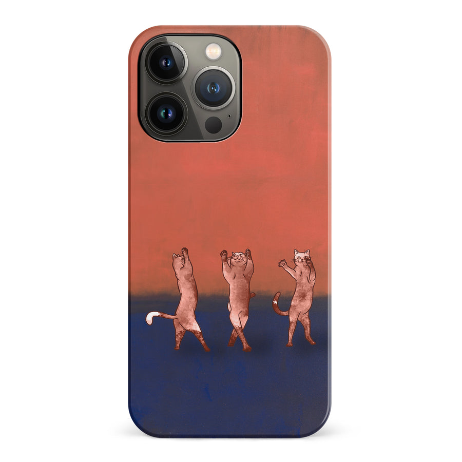 Dancing Rothko Cats on Sunset Gradient Background Cat Phone Case