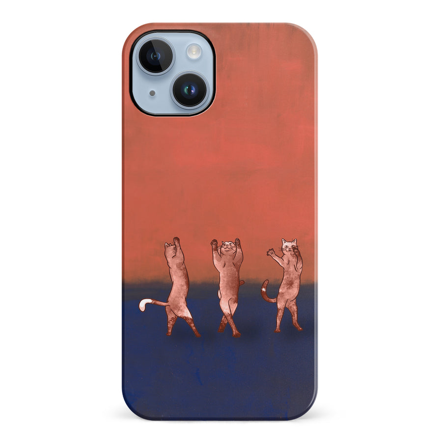 Dancing Rothko Cats on Sunset Gradient Background Cat Phone Case