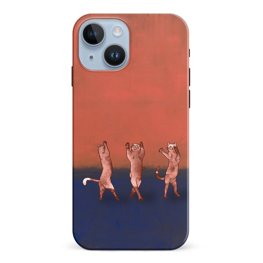 Dancing Rothko Cats on Sunset Gradient Background Cat Phone Case