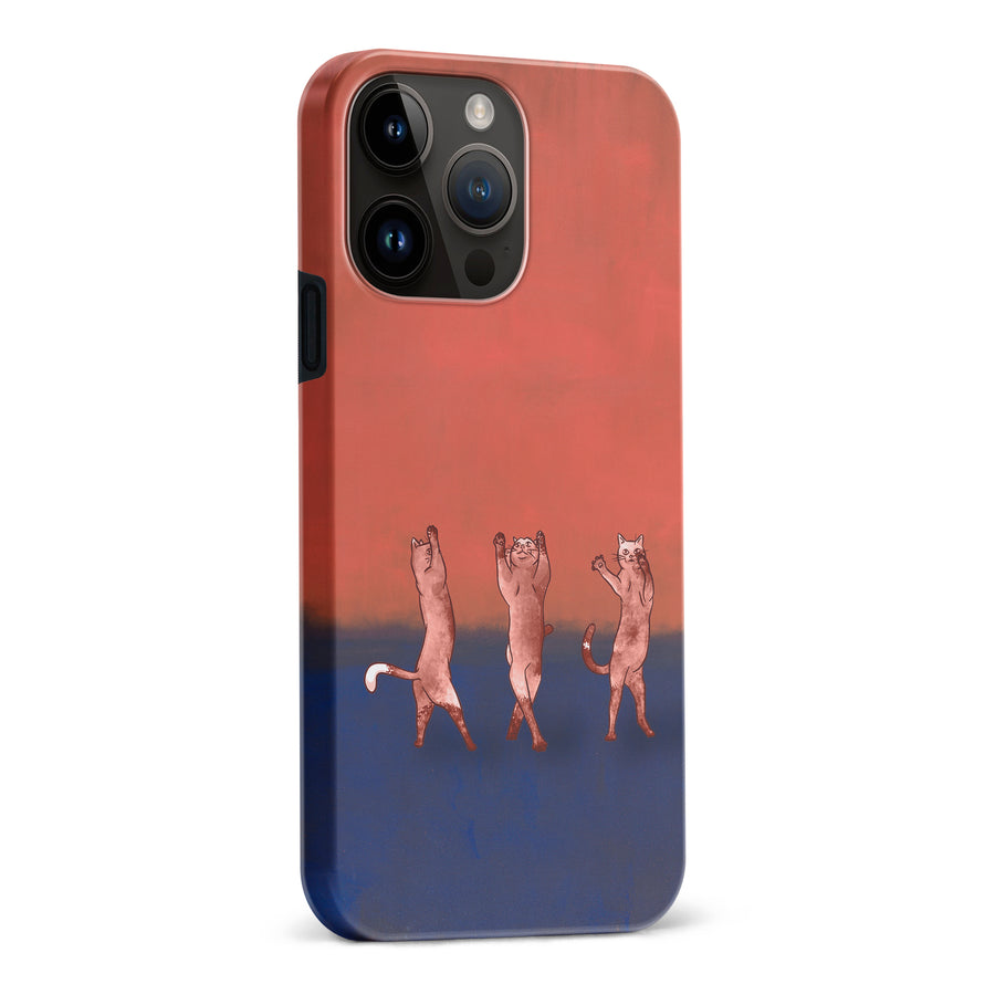 Dancing Rothko Cats on Sunset Gradient Background Cat Phone Case