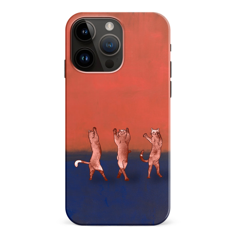 Dancing Rothko Cats on Sunset Gradient Background Cat Phone Case