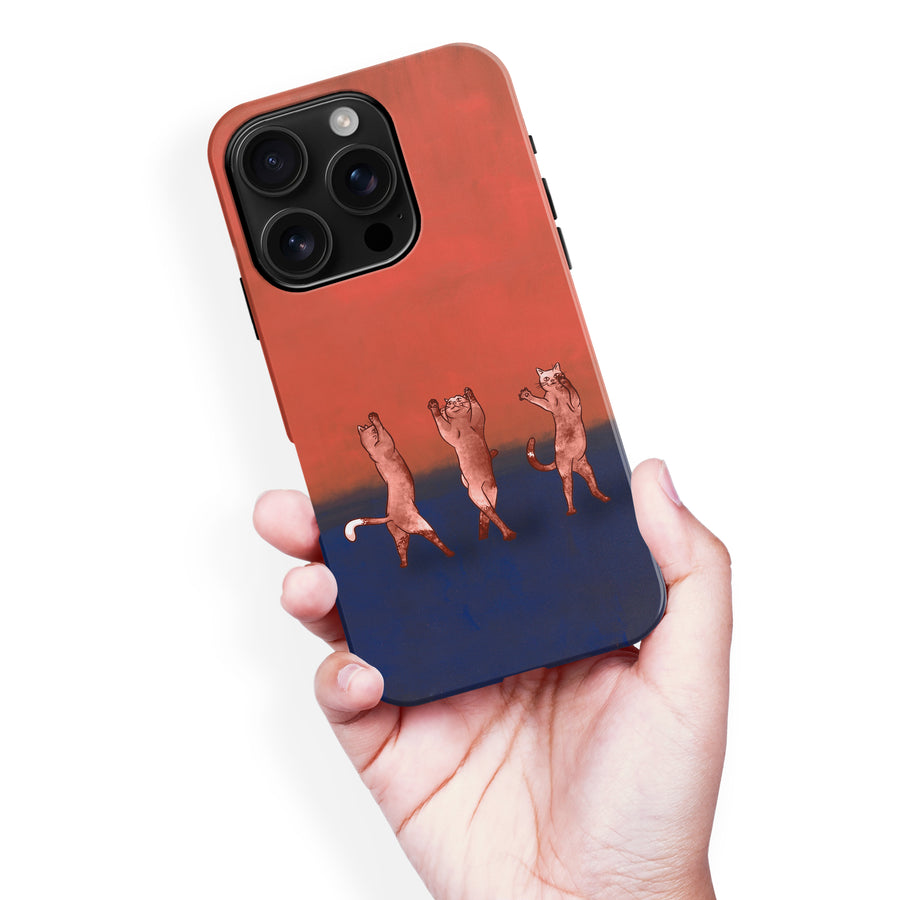 Dancing Rothko Cats on Sunset Gradient Background Cat Phone Case