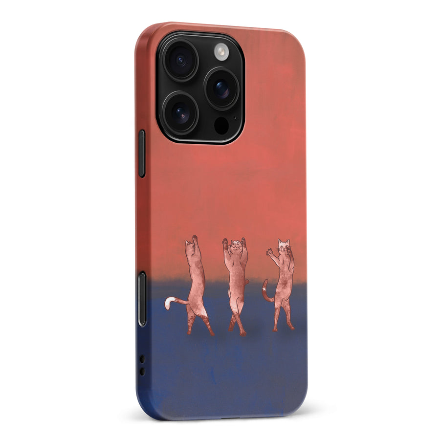 Dancing Rothko Cats on Sunset Gradient Background Cat Phone Case