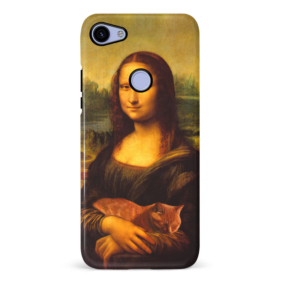 Mona Lisa Smiling with Cat Painting Design Cat Phone Case