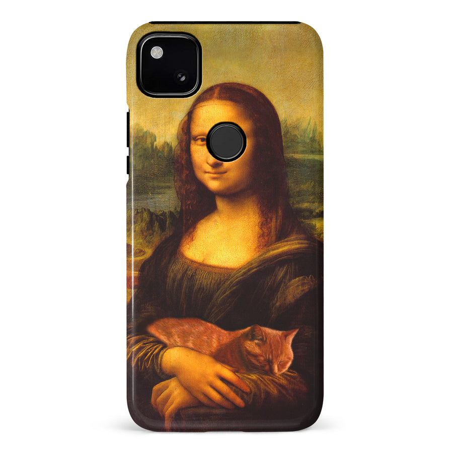 Mona Lisa Smiling with Cat Painting Design Cat Phone Case