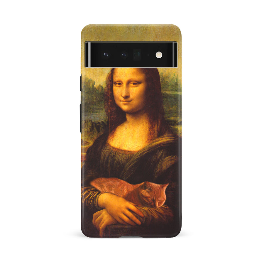 Mona Lisa Smiling with Cat Painting Design Cat Phone Case