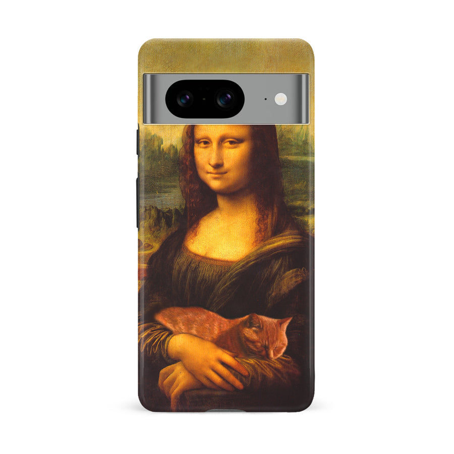 Google Pixel 8 Mona Lisa Smiling with Cat Painting Design Cat Phone Case