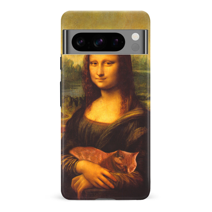 Google Pixel 8 Pro Mona Lisa Smiling with Cat Painting Design Cat Phone Case