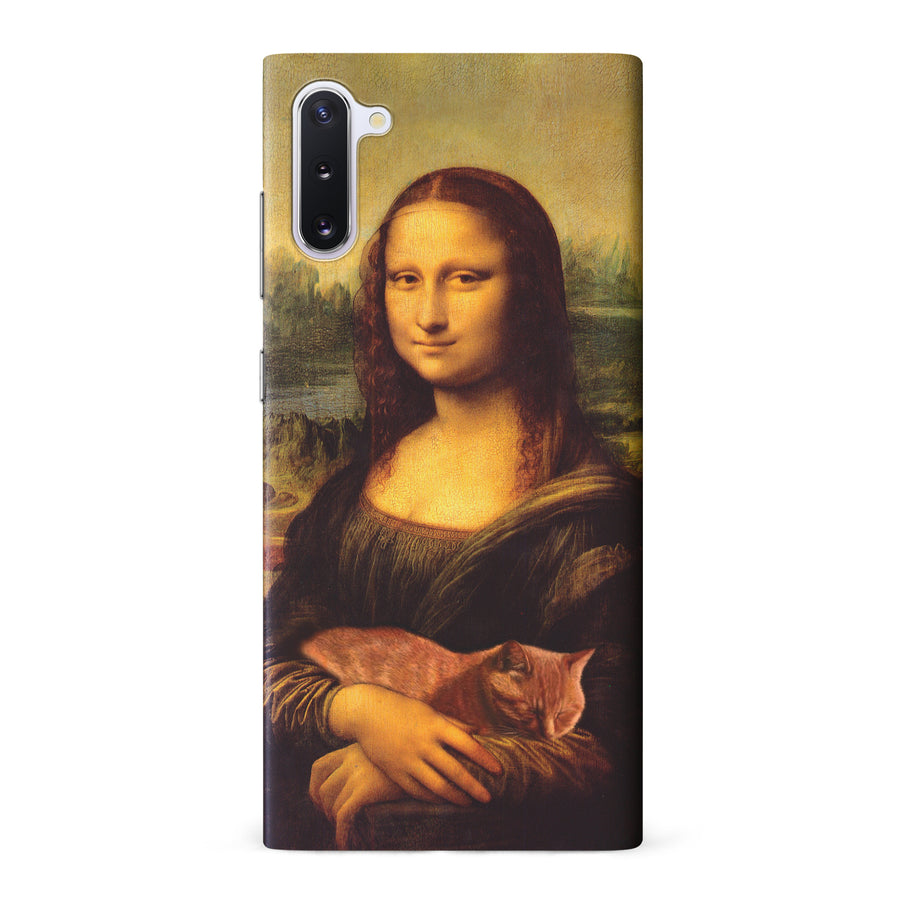 Samsung Galaxy Note 10 Mona Lisa Smiling with Cat Painting Design Cat Phone Case