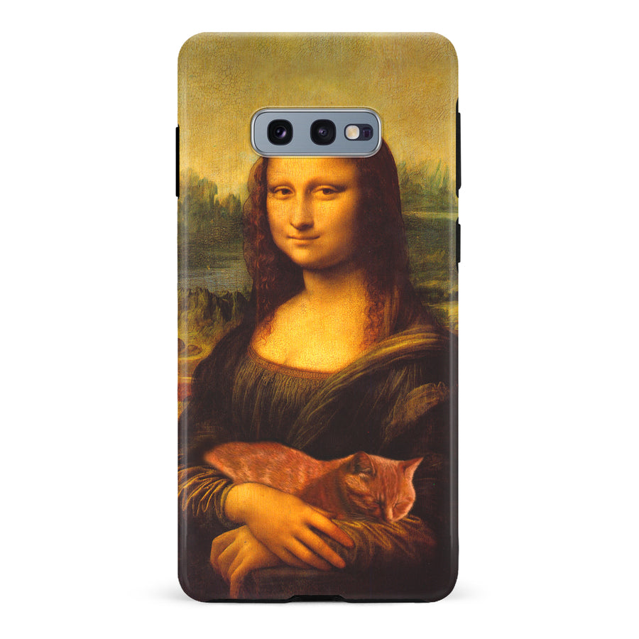 Mona Lisa Smiling with Cat Painting Design Cat Phone Case