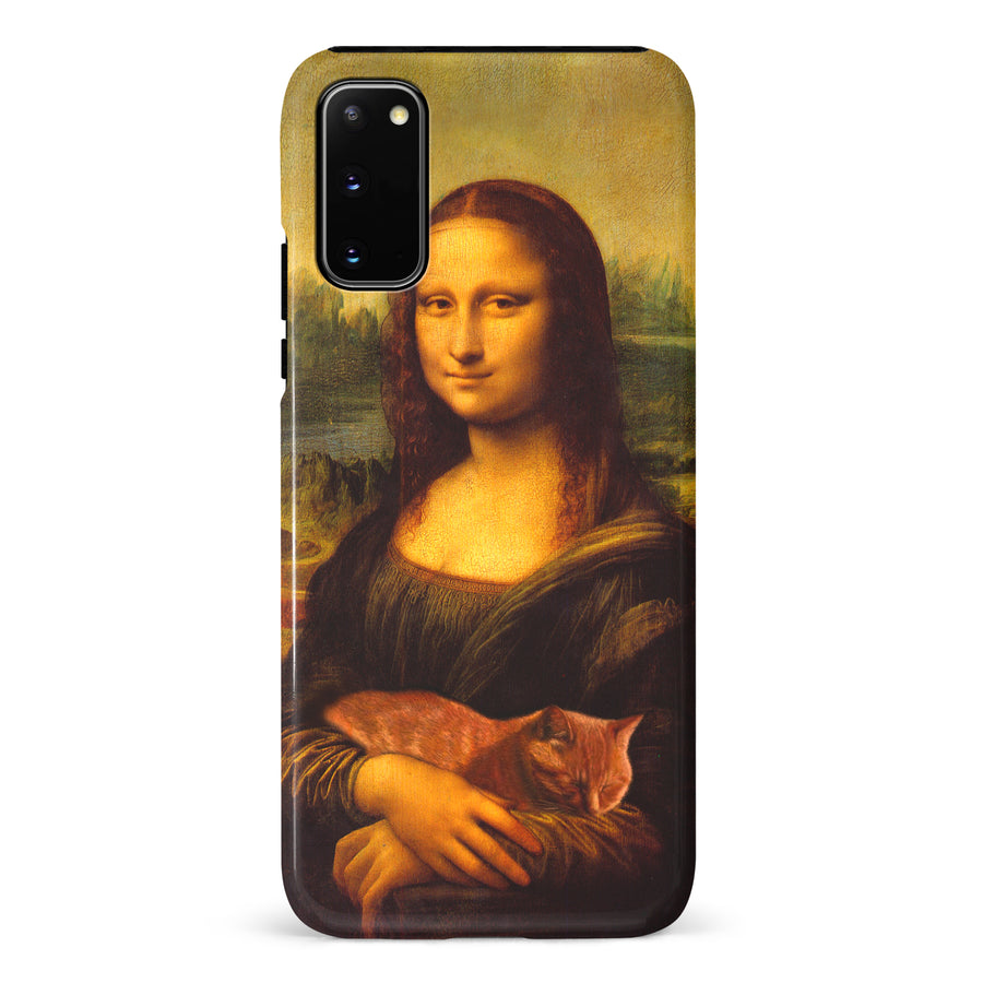 Samsung Galaxy S20 Mona Lisa Smiling with Cat Painting Design Cat Phone Case