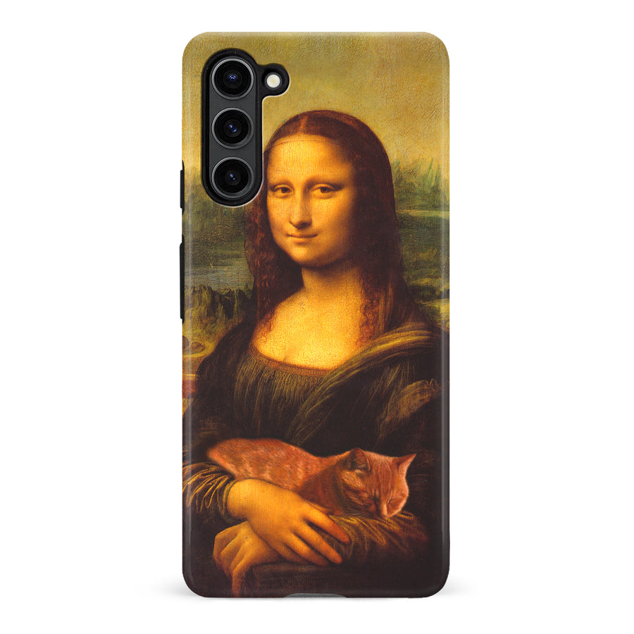 Samsung Galaxy S23 Plus Mona Lisa Smiling with Cat Painting Design Cat Phone Case