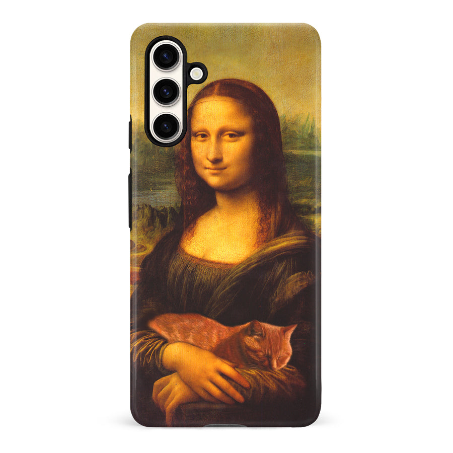 Samsung Galaxy S23 FE Mona Lisa Smiling with Cat Painting Design Cat Phone Case