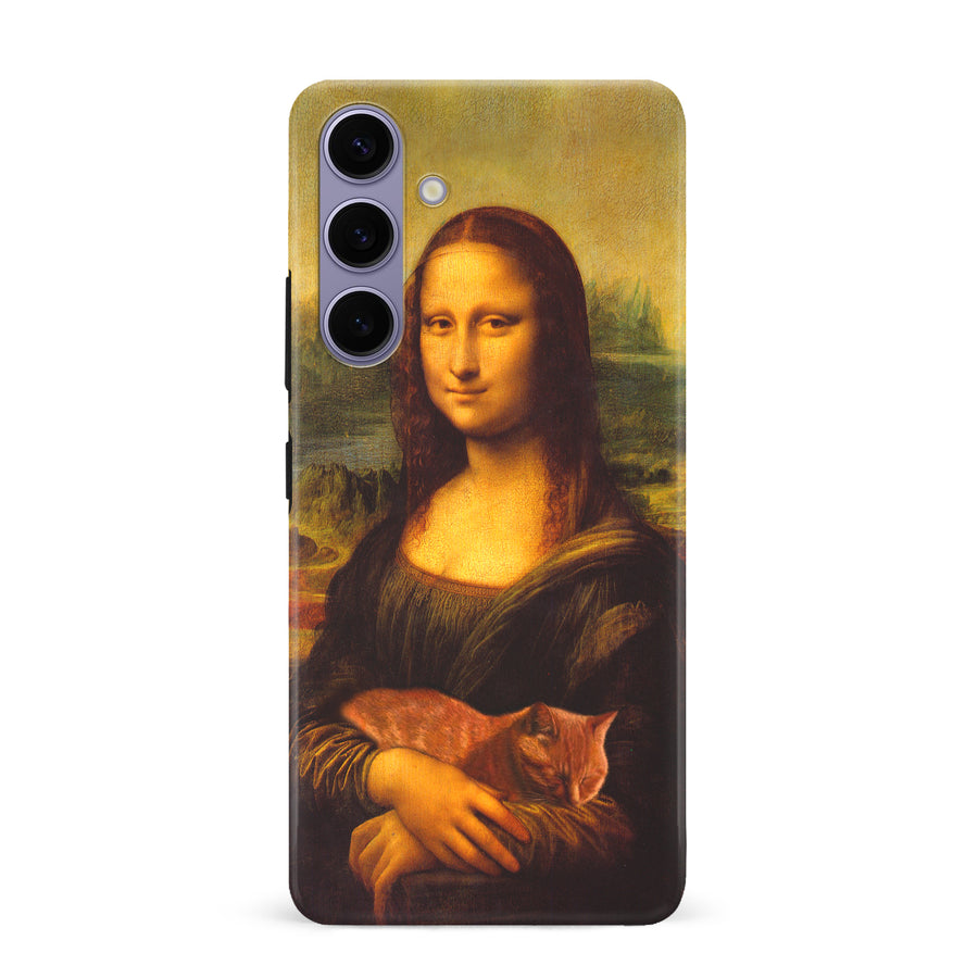 Mona Lisa Smiling with Cat Painting Design Cat Phone Case