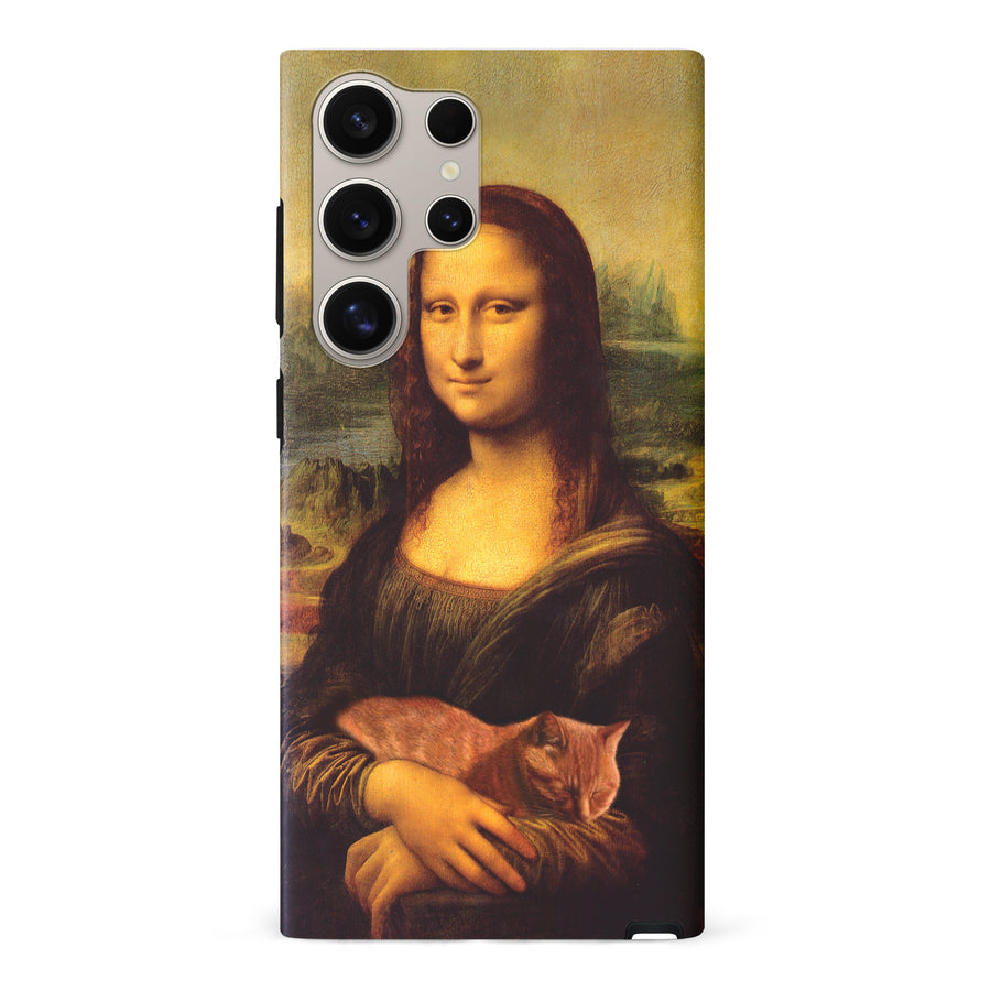 Mona Lisa Smiling with Cat Painting Design Cat Phone Case